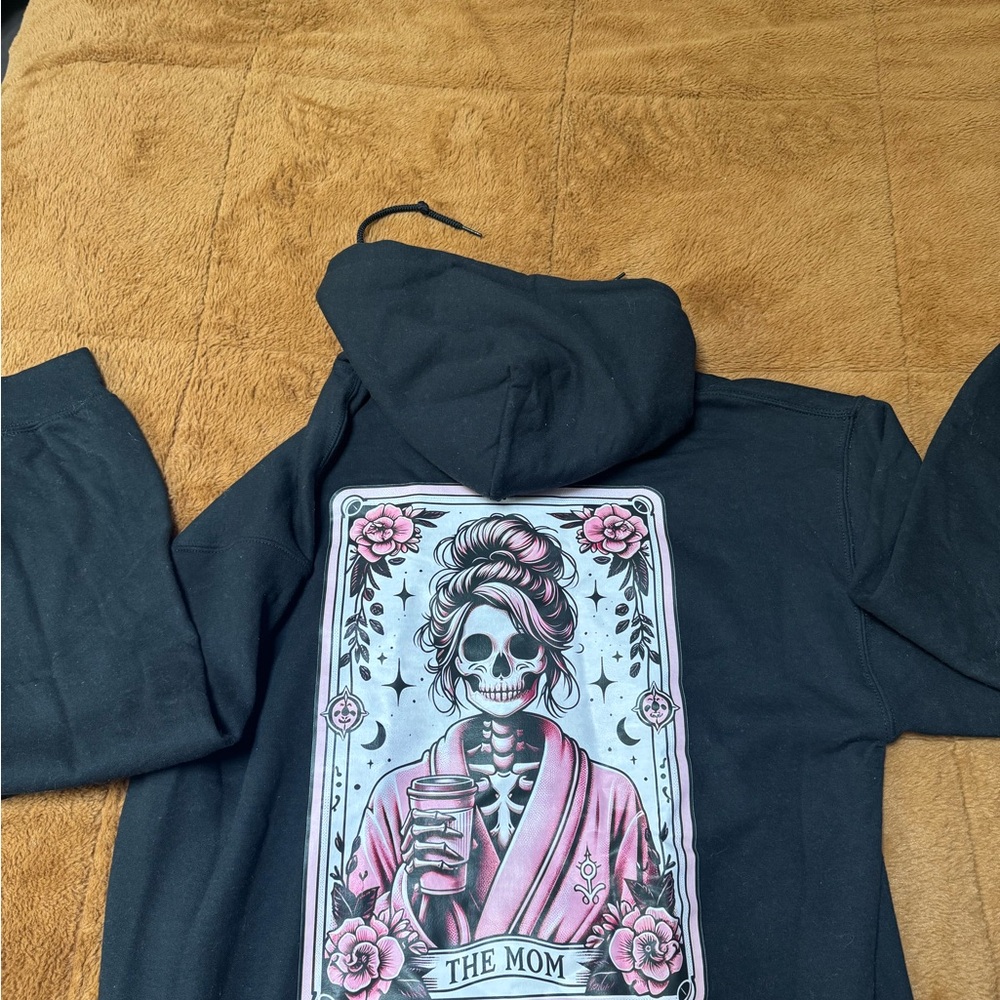Skeleton Mom Graphic Black Hoodie